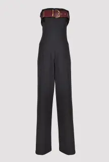 Black Palazzo Trousers Jumpsuit front view