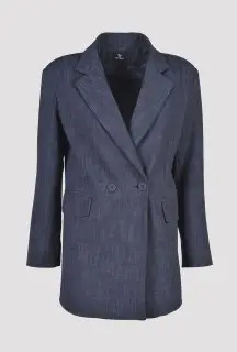 Blazer Oversize Blu vista frontale