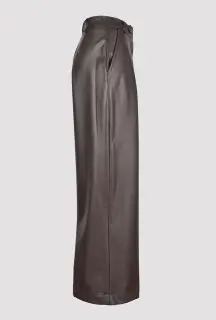 Dark Brown Wide Leg Trousers side view
