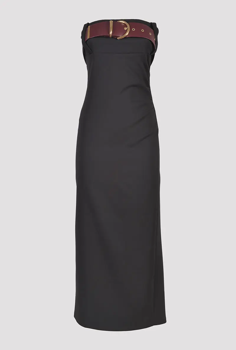 Black Midi Dress front view