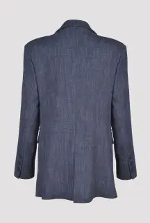 Blue Oversized Blazer back view