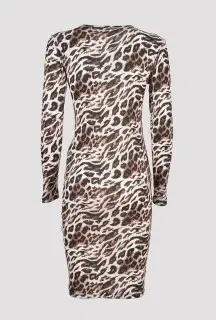 Sheath dress with leopard print back view