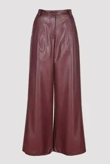 Pantalone Wide Leg Bordeaux vista frontale